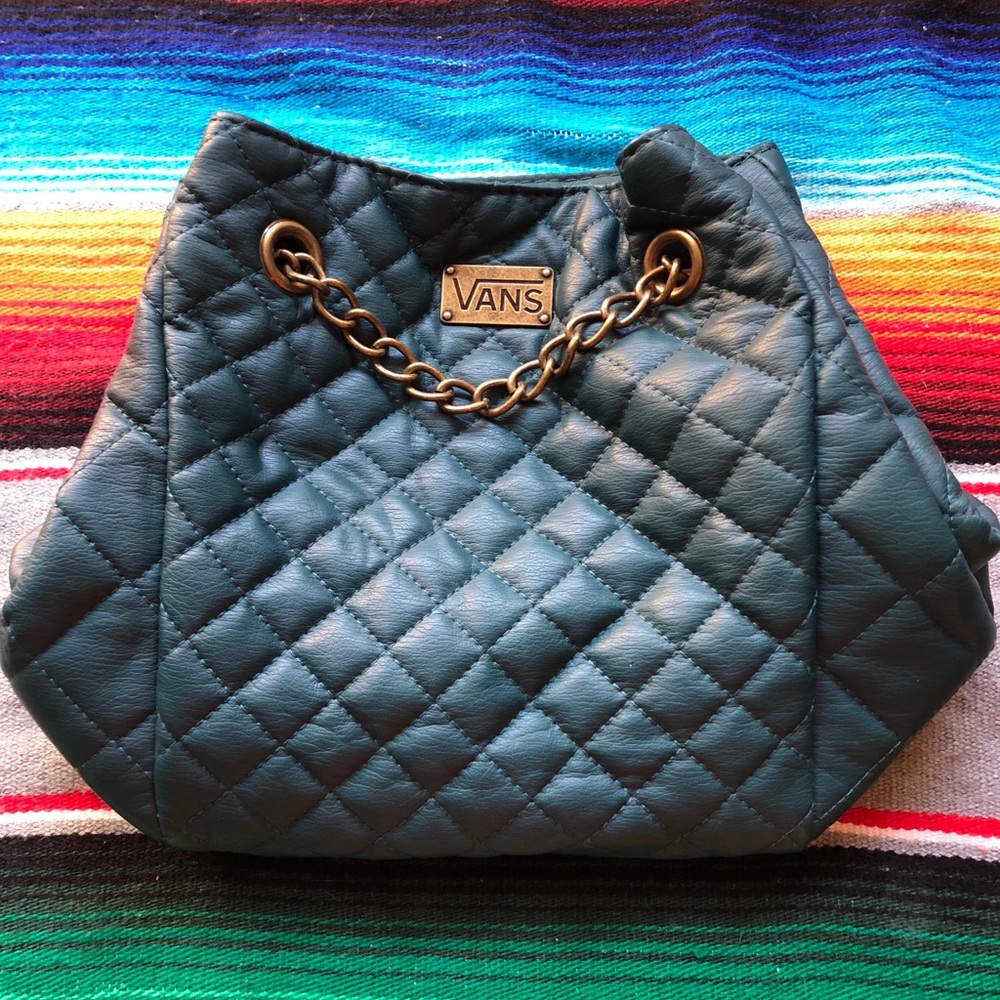 Teal green vans bucket purse
